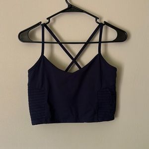 Navy blue, athletic crop top (medium)